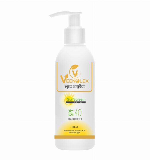 Veenolex SPF 40 Sunscreen Lotion Bottle – Ayurvedic UVA UVB Protection